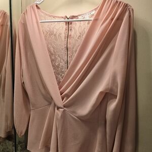 Active USA Blush Lace-Back Blouse